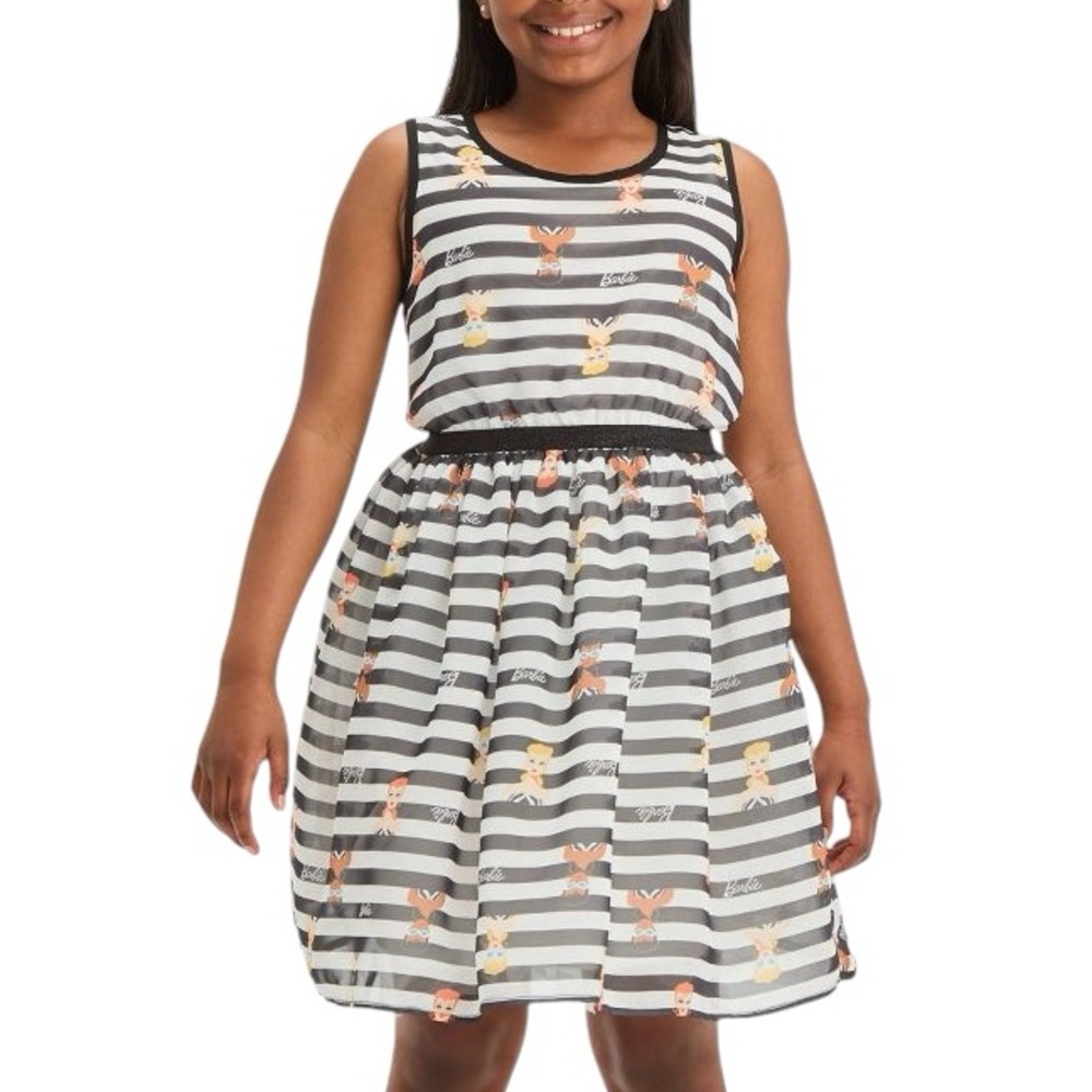 Barbie Black and White Striped Dress